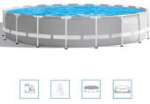 INTEX PRISM FRAME POOLS SET Piscine 610 x 132 cm avec filtration a cartouche 26756GN