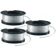 Black & Decker A6485 Lot de 3 Bobines de Rechange pour Coupe-Bordures, Nylon 1,5x10 m