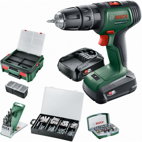 BOSCH UniversalImpact 18V + SystemBox, 2x 1.5Ah 06039D410