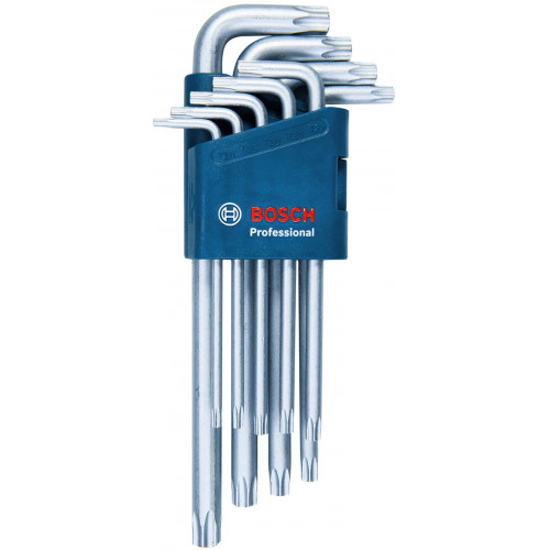 BOSCH Set de 9 clés mâles pour vis Torx 1600A01TH4