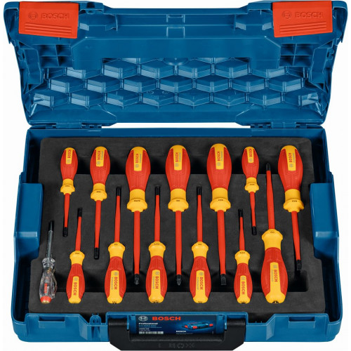 BOSCH Set mixte de tournevis VDE 14 pieces 1600A02NF9