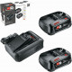 BOSCH Starter Set 18V (2 batteries 2,5 Ah + AL 18V-44) 1600A031T5