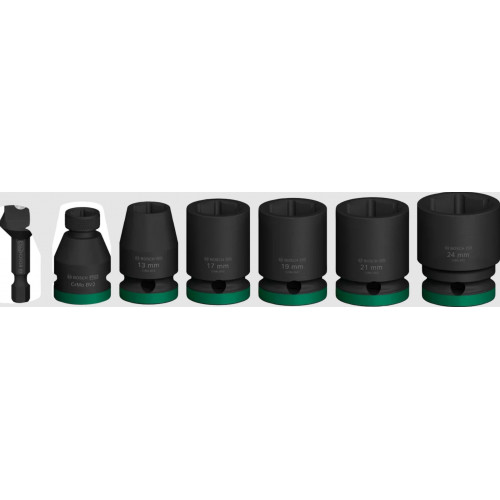 BOSCH PRO Impact Socket Set avec adaptateur, 1/2", Standard, 7 pces 2608003032