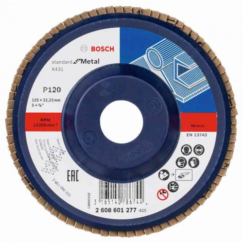 BOSCH Plateau a lamelles X431, Standard for Metal, 125 mm, 22,23 mm,120 2608601277