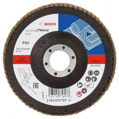 BOSCH Plateau a lamelles X431, Standard for Metal, 125 mm, 22,23 mm, 60 2608603717