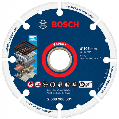 BOSCH Disque a tronçonner EXPERT Diamond Metal Wheel 105 x 20/16 mm 2608900531