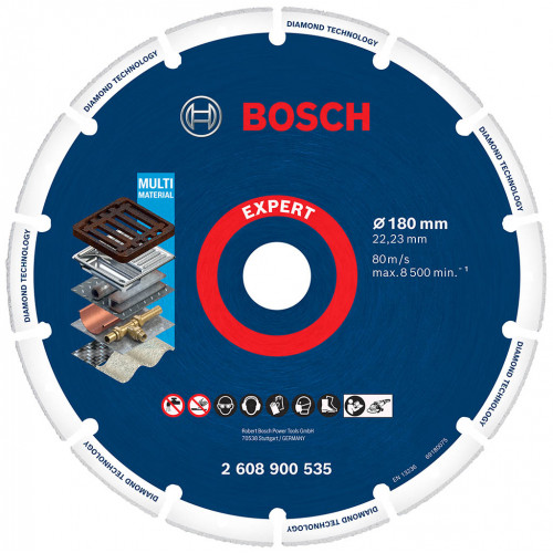 BOSCH Disque a tronçonner EXPERT Diamond Metal Wheel 180 x 22,23 mm 2608900535