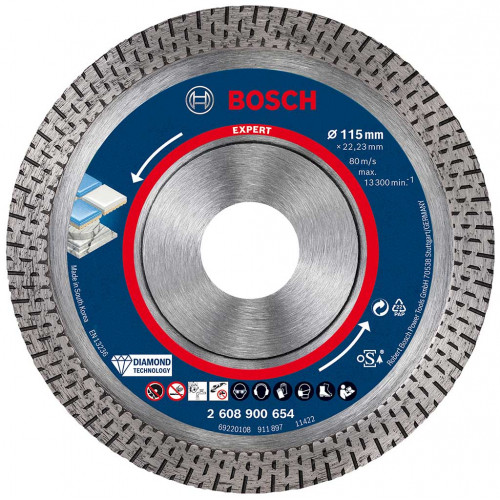 BOSCH Disque a tronçonner diamanté EXPERT HardCeramic 115 x 22,23 x 1,4 x 10 mm 2608900654