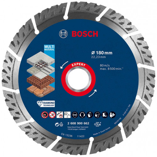 BOSCH Disque a tronçonner diamanté EXPERT MultiMaterial 180x2,4x12mm 2608900662