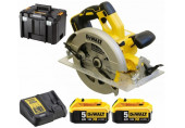 DeWALT DCS570P2 Scie circulaire XR (18V/2x5,0Ah/184mm) Tstak