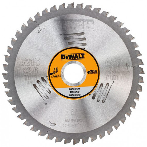 DeWALT DT1914 Lame de scie HM 216 x 30 x 48T pour aluminium