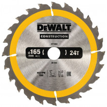 DeWALT DT1934 Lame de scie circulaire, 165x20 mm, 24 dents