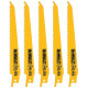 DeWALT DT2359 BI-Metal 152 x 3.6 - 5.1 mm Lames de scie sabre 5 Pieces