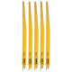 DeWALT DT2402 HCS 203 x 2.4 - 4 mm Lames de scie sabre pour bois 5 Pieces