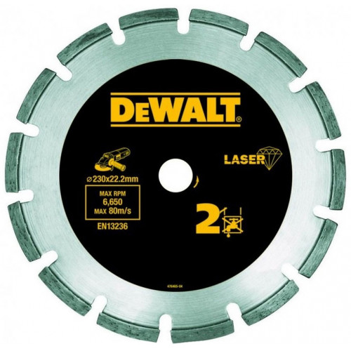 DeWALT DT3773 Disque Laser Pour Matériaux Abrasifs/Béton 230X22.2mm, Hauteur Segment 7.5mm