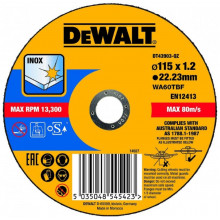 DeWALT DT43903 Disque a tronçonner 115x1,2x22,23mm Inox type 41 (plat)