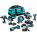 Makita DLX7019TX1 Kit d'outils sans fil DDF486+DGA504+DHS660+DJV182+DKP181+DTD153+DTM52