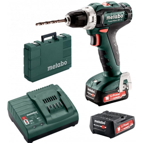 Metabo POWERMAXX BS 12 Perceuse-visseuse sans fil (12V/2x2,0Ah) MetaBox 601036500