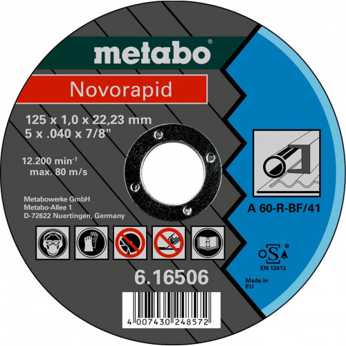 Metabo Novorapid Disque a tronçonner 125 x 1,0 x 22,23 mm, TF 41 616506000