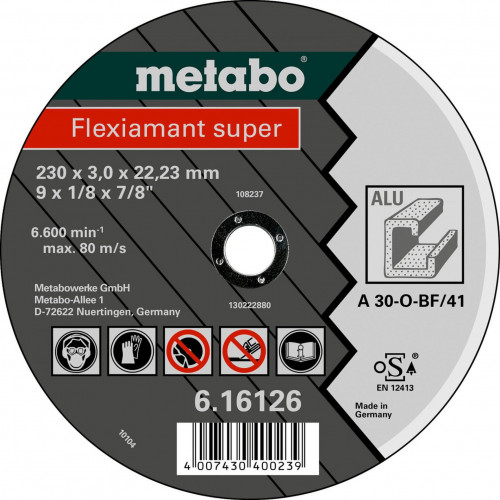 Metabo Flexiamant Super Disque a tronçonner 125 x 2,5 x 22,23 aluminium, TF 41 616752000