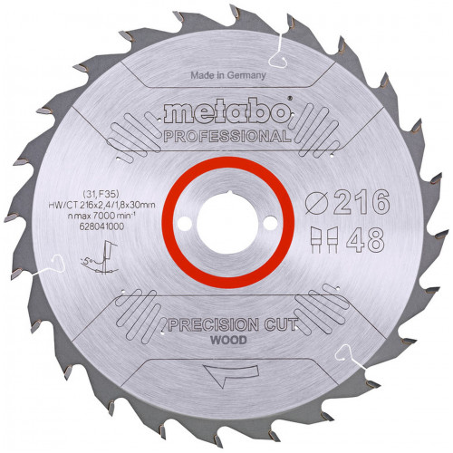 Metabo Lame de scie circulaire HW/CT 216x30, Z48 WZ 5 ° NEG. 628041000