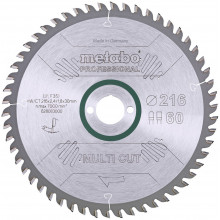 Metabo Lame de scie circulaire "Multi Cut Professional" 216x30, Z60 FZ/TZ, 5 ° 628083000