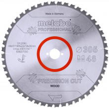 Metabo Lame de scie "bois coupé de précision - professionnel", 305x30, Z48 WZ 5° 628227000