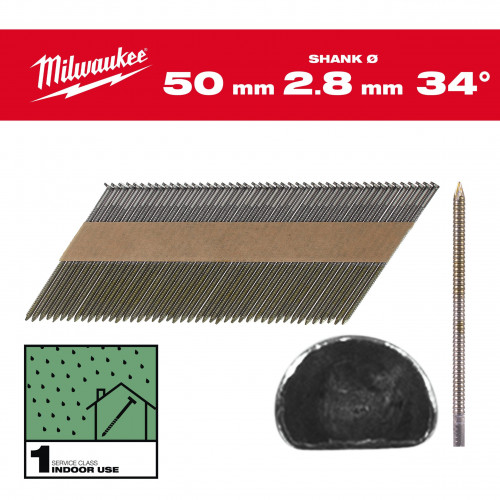 Milwaukee Clous de charpente (2.8x50mm/2.200ks) 4932492599