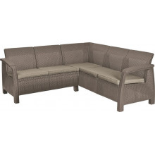 ALLIBERT CORFU RELAX Canapé de jardin, 190 x 190 x 79 cm, cappuccino/beige 17208435