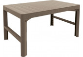 ALLIBERT LYON RATTAN Table de jardin, 116 x 71x 40/65 cm, cappuccino 17205429