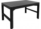 ALLIBERT LYON RATTAN Table de jardin, 116 x 71x 40/65 cm, graphite 17205429