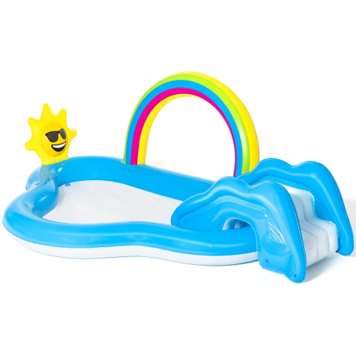 BESTWAY Rainbow N' Shine Aire de jeux aquatiques et pataugeoire, 257 x 145 x 91 cm 53092