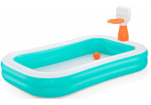 BESTWAY Dunk N' Splash Piscine familiale avec panier de basket, 251 x 168 x 102 cm 54445