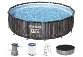 BESTWAY Steel Pro Max Piscine hors sol ronde décor bois, 427 x 107 cm 5614Z