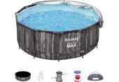 BESTWAY Steel Pro Max Ensemble de piscine 366x122 cm, filtration a cartouche + toit 5619K