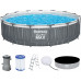 BESTWAY Steel Pro Max Piscine hors sol ronde avec lampe LED 457 x 107 cm, avec pompe 561GD