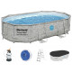 BESTWAY Power Steel Swim Vista Piscine hors sol ovale, 488 x 305 x 107 cm 56946