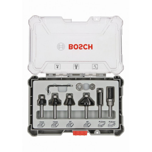 BOSCH Kit de 6 fraises a araser et de bordage a queue de 6 mm 2607017468