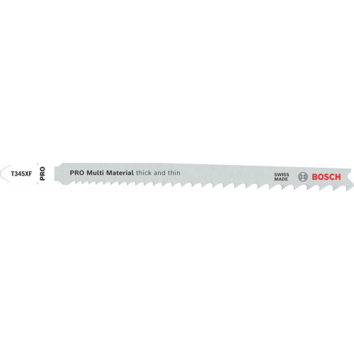 BOSCH Lame de scie sauteuse PRO Multi Material thick and thin T345XF, 132 mm, 100 pieces