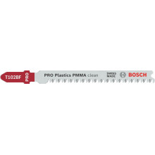 BOSCH Lame de scie sauteuse PRO Plastics PMMA clean T102BF, 92 mm, 3 pieces 2608636780