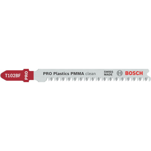 BOSCH Lame de scie sauteuse PRO Plastics PMMA clean T102BF, 92 mm, 3 pieces 2608636780