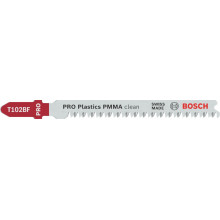 BOSCH Lame de scie sauteuse PRO Plastics PMMA clean T102BF, 92 mm, 5 pieces 2608636781