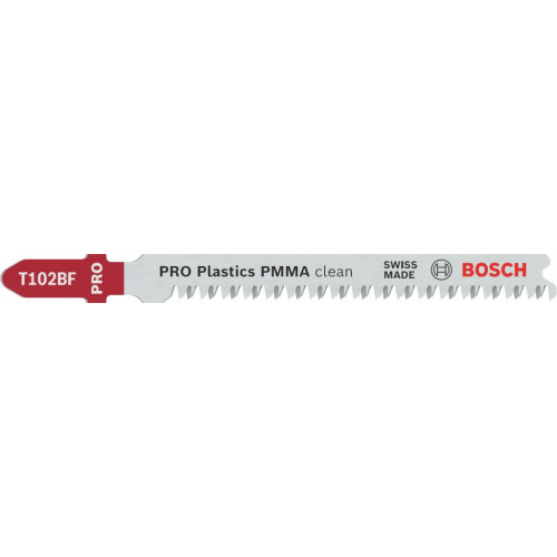 BOSCH Lame de scie sauteuse PRO Plastics PMMA clean T102BF, 92 mm, 5 pieces 2608636781