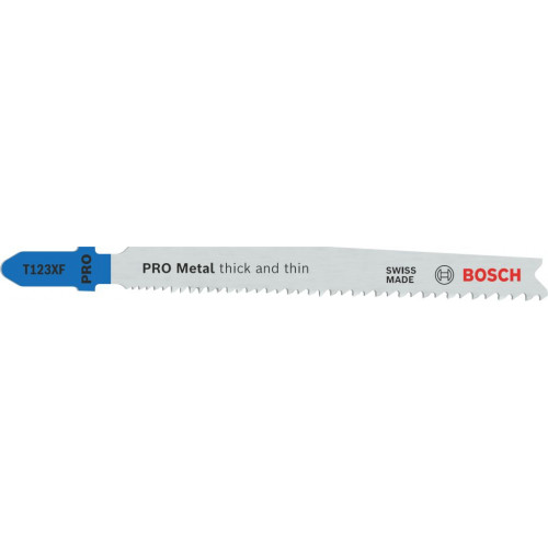 BOSCH Lame de scie sauteuse PRO Metal thick and thin T123XF, 100 mm, 3 pieces 2608638472