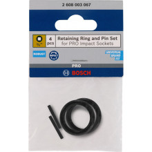 BOSCH Retaining Ring and Pin Set for PRO Impact Socket, 3/4", 4 pces 2608003067