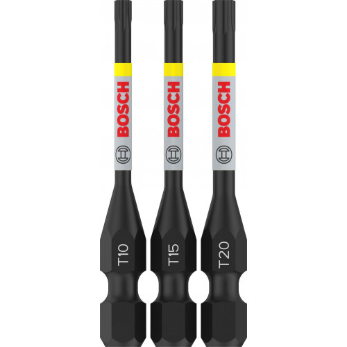 BOSCH Embouts PRO T Impact, T10, T15, T20, 55 mm, 3 pieces 2608521U54