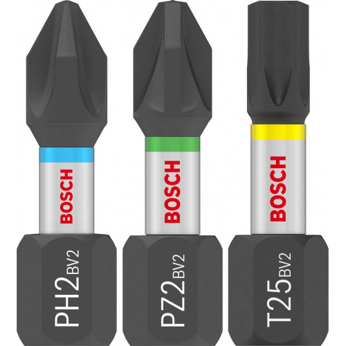 BOSCH Coffret d'embouts de vissage PRO Impact,PH2 (x5)/PZ2 (x5)/T20 (x5)/T25 (x5)/T30 (x5)