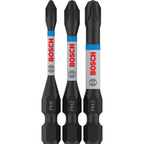 BOSCH Embout PRO PH Impact, PH1 x 55, PH2 x 55, PH3 x 55 mm, 3 pieces 2608522491