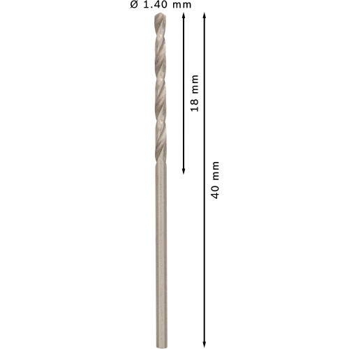 BOSCH Foret hélicoidal PRO Metal HSS-G Standard, 1,4 x 18 x 40 mm 2608585470