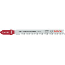 BOSCH Lame de scie sauteuse PRO Plastics PMMA clean T102BF, 92 mm, 2 pieces 2608655102